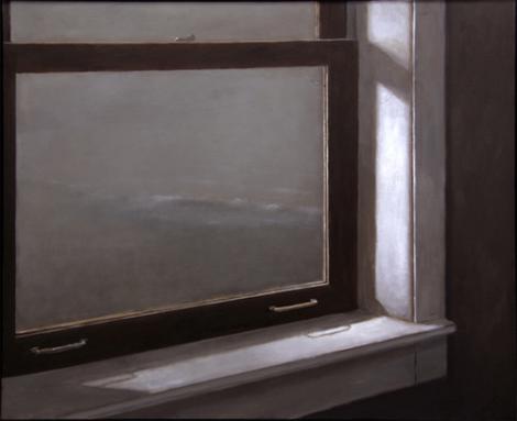 "Shoreline from the Boathouse Window", 2009, oil on canvas, 36x44"