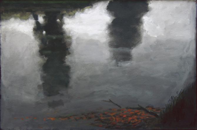 "From a Bridge", 2015, oil on canvas, 16 x 24"