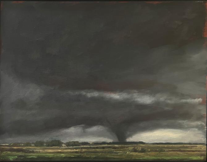 "Tornado - Nebraska", oil on canvas, 2015-2026, 22" x 28"