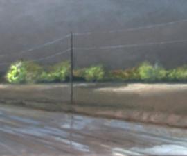 "Tornado Weather I", 2010, oil on canvas, 20 x 90"