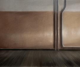 "Loading Dock on Hudson St.",  pastel, 14" x 32" image, 23" x 31.5" framed