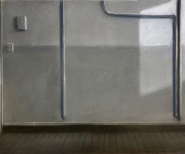 "Second Floor- Hudson St." pastel, 14" x 22" image  23.5" x 31.5" framed